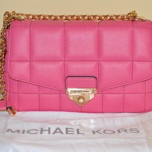 Michael Kors SoHo Large Quilted Leather Shoulder Bag in Hibiscus